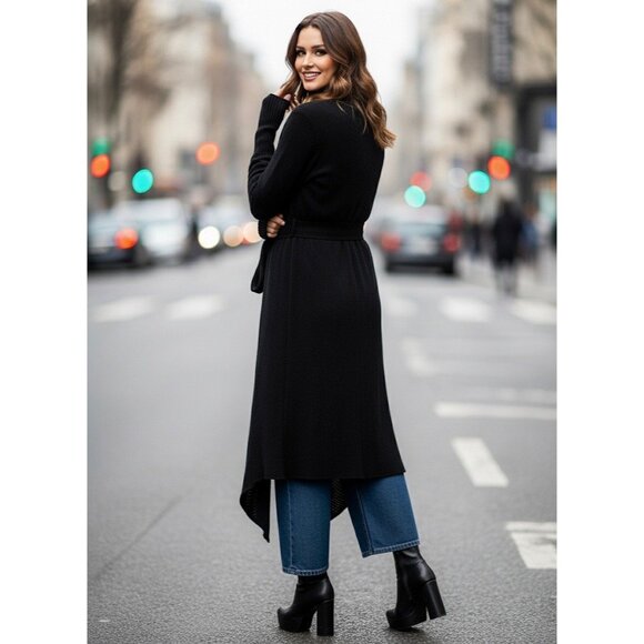 VTG Talco Cashmere Blend Maxi Duster Cardigan | Old Money Academia Cottage Goth - Picture 10 of 16